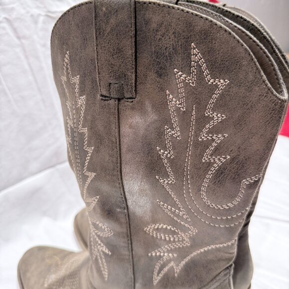 X Appeal Women’s Western Cowboy Boots, Size 9, Brown Faux Leather, Embroidered - Picture 8 of 8